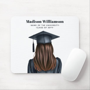 Personalized Modern Graduation Female Graduate Mouse Pad