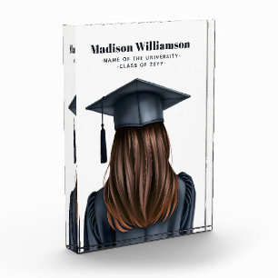 Personalized Modern Graduation Female Graduate Photo Block