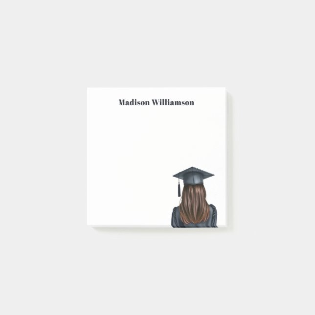Personalized Modern Graduation Female Graduate Post-it Notes (Front)