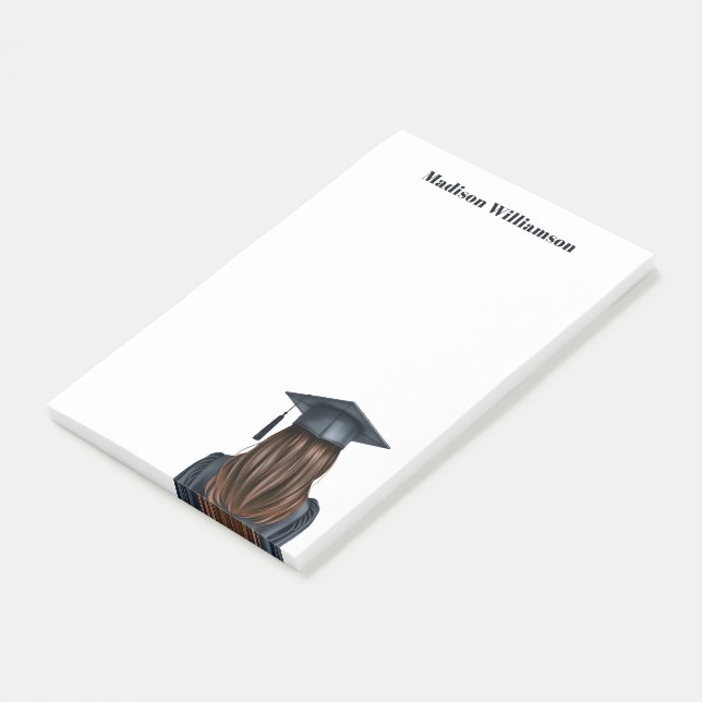 Personalized Modern Graduation Female Graduate Post-it Notes (Angled)
