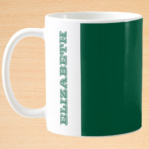 Personalized Modern Green Block Name Coffee Mug