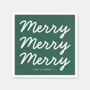 Personalized Modern Green Christmas  Napkin