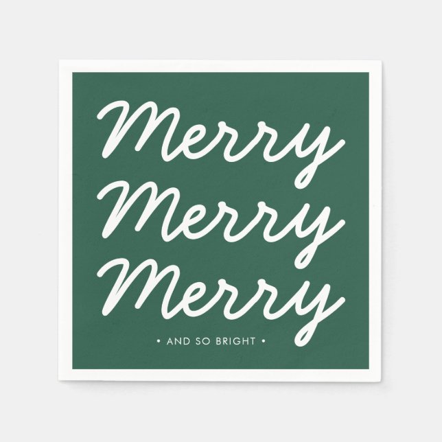 Personalized Modern Green Christmas  Napkin (Front)