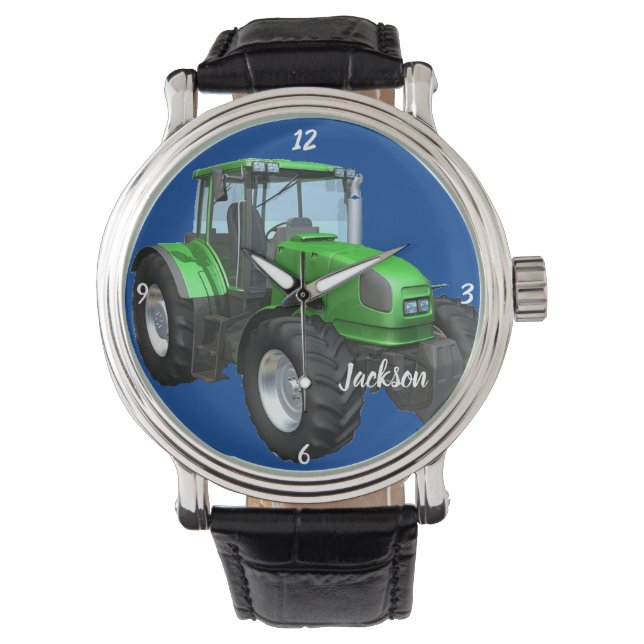 Personalized Modern Green Farm Tractor   Watch (Front)