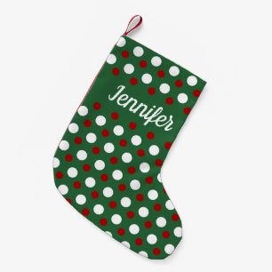 Personalized Modern Green Red Pattern Small Christmas Stocking