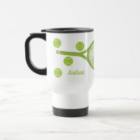 Personalized Modern Green Tennis Ball Racket