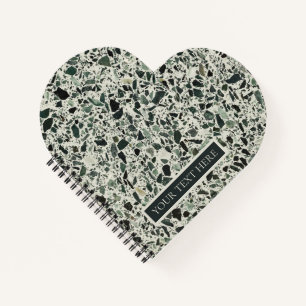 Personalized Modern Green Terrazzo Notebook