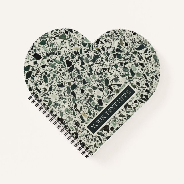 Personalized Modern Green Terrazzo Notebook (Front)