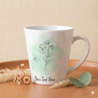 Personalized Modern Green Watercolor Coffee Mug