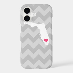 Personalized Modern Grey Chevron Florida Heart