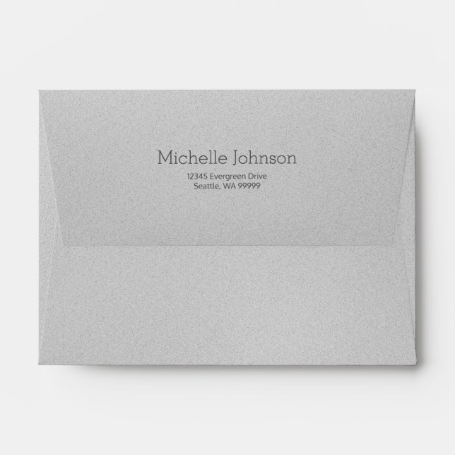 Personalized Modern Grey Grainy Texture Envelope (Back (Top Flap))