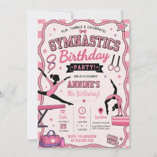 Personalized modern Gymnastics Birthday Invitation