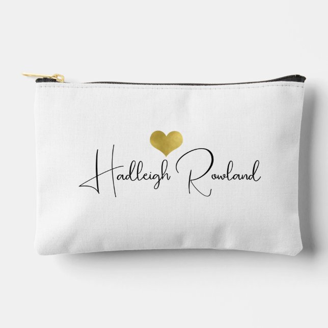 Personalized Modern Handwritten Script Name  Accessory Pouch (Front)