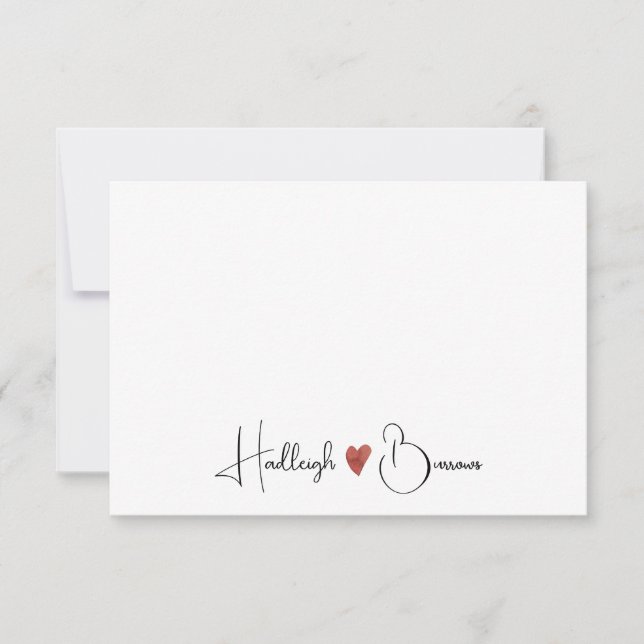 Personalized Modern Handwritten Script Name  Card (Front)