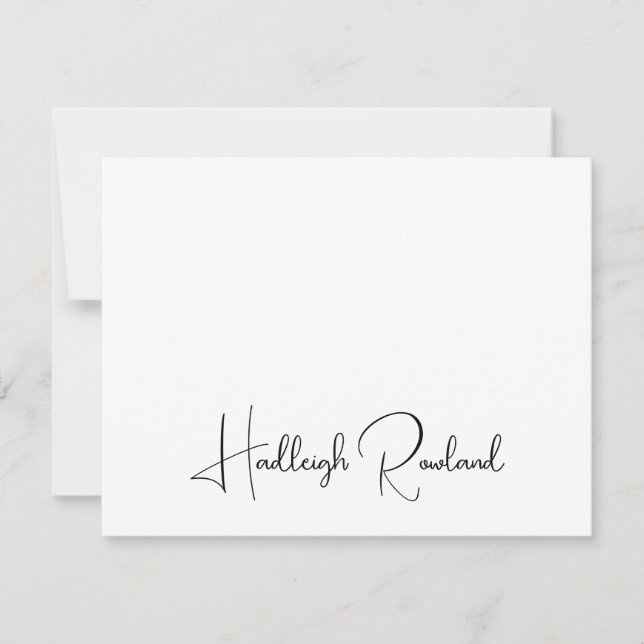 Personalized Modern Handwritten Script Name  Card (Front)