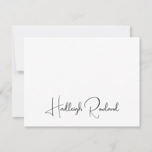 Personalized Modern Handwritten Script Name  Card