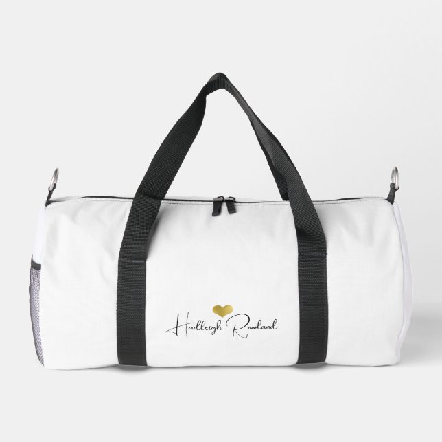 Personalized Modern Handwritten Script Name  Duffle Bag (Back)