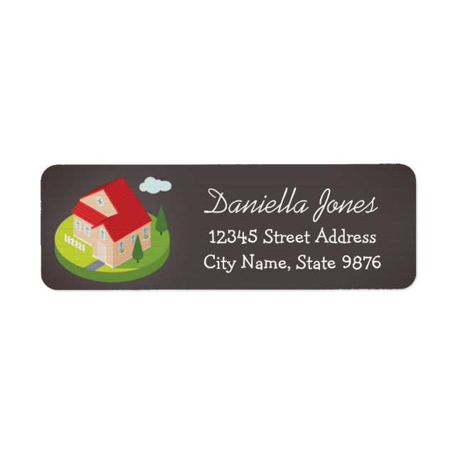 Personalized Modern House Return Address Label (Front)
