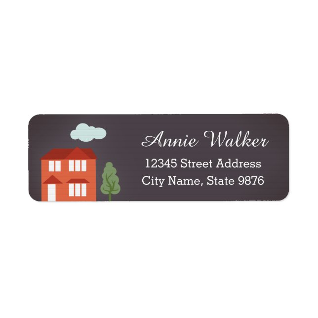 Personalized Modern House Return Address Label (Front)