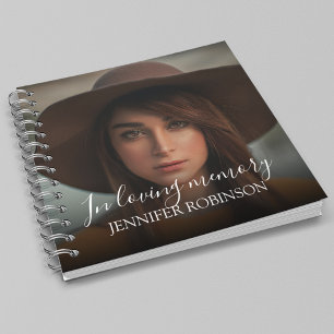 Personalized Modern In Loving memory   Memorial Notebook