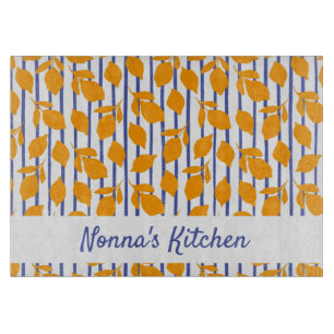 Personalized Modern Italian kitchen Lemons Cutting Board