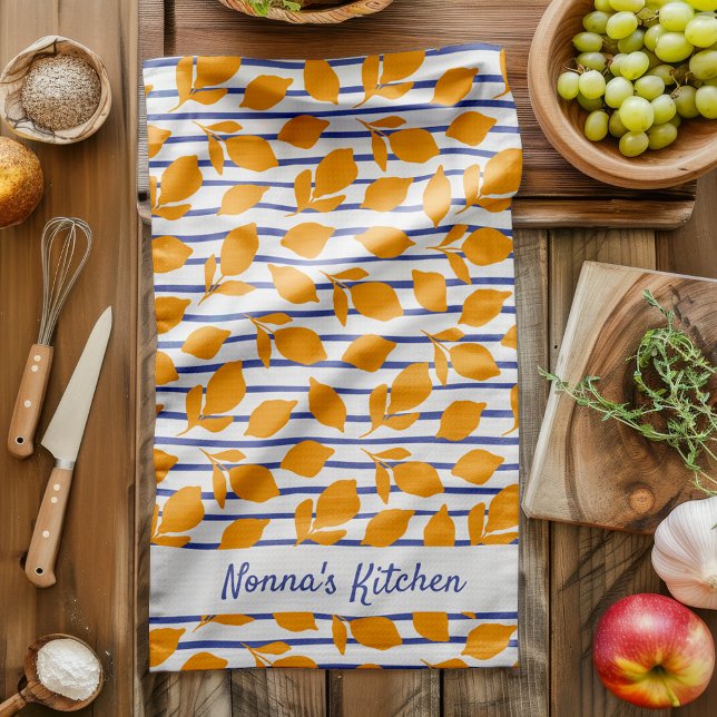 Personalized Modern Italian kitchen Lemons Towel (Creator Uploaded)