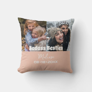 Personalized Modern Keepsake Friend Photo Throw Pillow