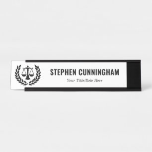 Personalized Modern Law Lawyer Attorney Desk Name Plate