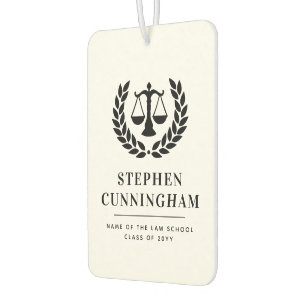 Personalized Modern Law School Graduation Air Freshener