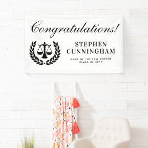 Personalized Modern Law School Graduation Banner