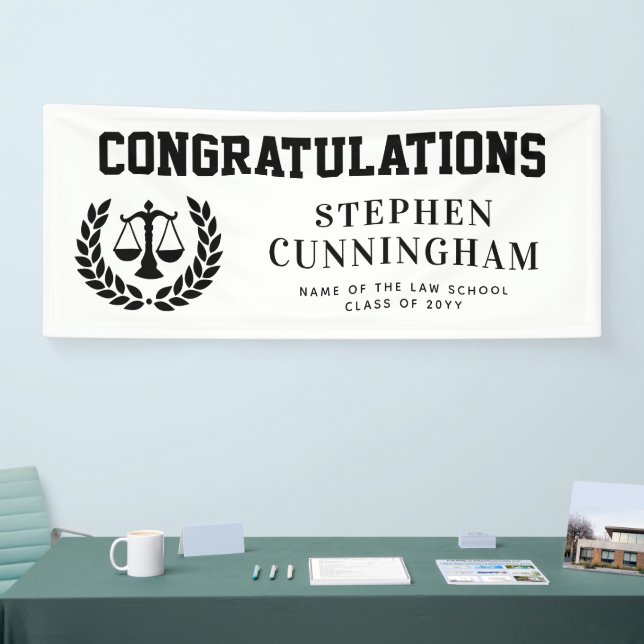 Personalized Modern Law School Graduation Banner (Tradeshow)