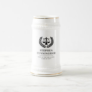 Personalized Modern Law School Graduation Beer Stein