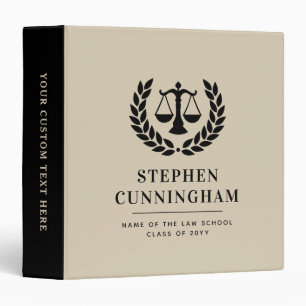 Personalized Modern Law School Graduation Binder