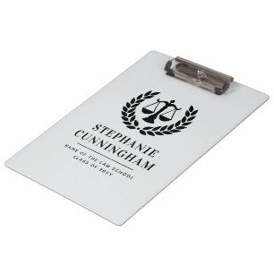 Personalized Modern Law School Graduation Clipboard