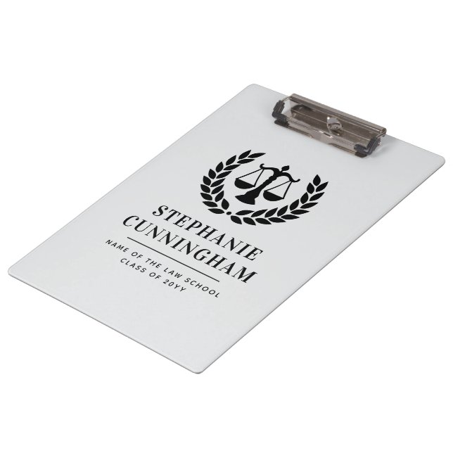 Personalized Modern Law School Graduation Clipboard (Angled)