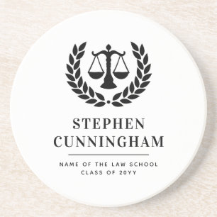 Personalized Modern Law School Graduation Coaster