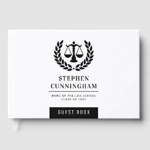 Personalized Modern Law School Graduation Guest Book