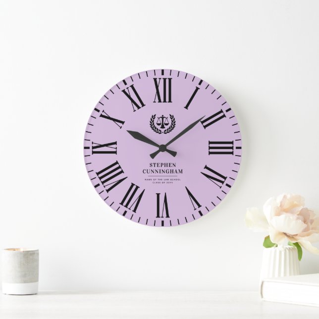 Personalized Modern Law School Graduation Large Clock (Home)