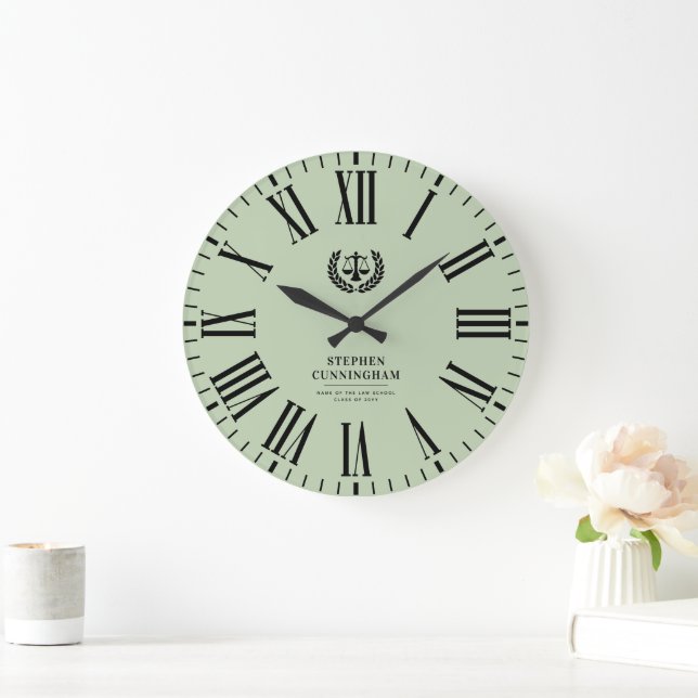 Personalized Modern Law School Graduation Large Clock (Home)