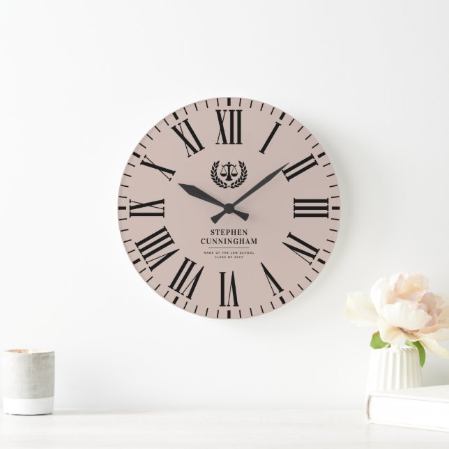Personalized Modern Law School Graduation Large Clock (Home)
