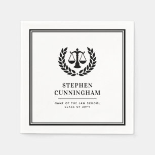 Personalized Modern Law School Graduation Napkin