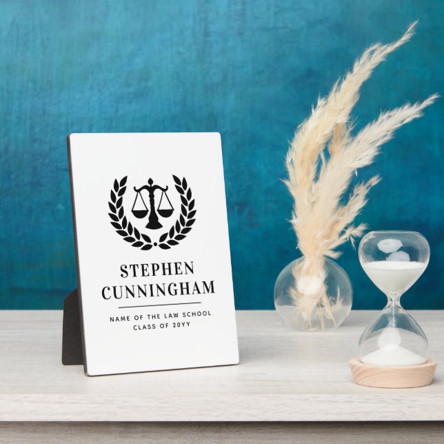 Personalized Modern Law School Graduation Plaque (Side)