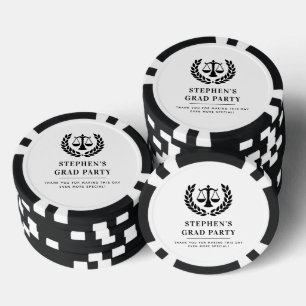 Personalized Modern Law School Graduation Poker Chips