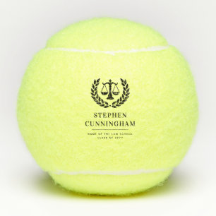 Personalized Modern Law School Graduation Tennis Balls