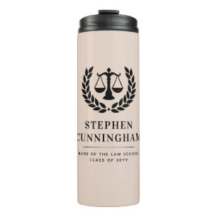 Personalized Modern Law School Graduation Thermal Tumbler