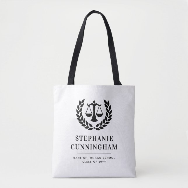 Personalized Modern Law School Graduation Tote Bag (Front)