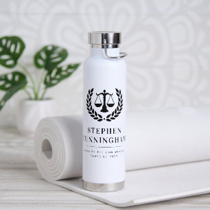 Personalized Modern Law School Graduation Water Bottle