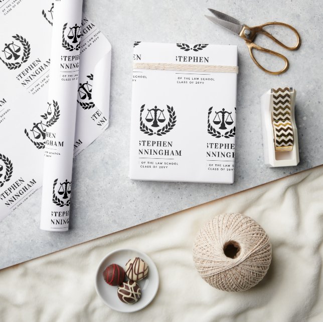 Personalized Modern Law School Graduation Wrapping Paper (Crafts)