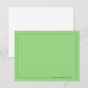 Personalized Modern Light Green Flat Note Card