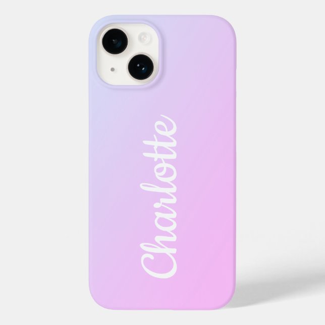 Personalized Modern Lilac Ombre Case-Mate iPhone Case (Back)